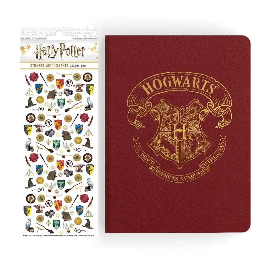 Harry Potter Hogwarts Crest Journal and Stickers - Wizarding World Gifts